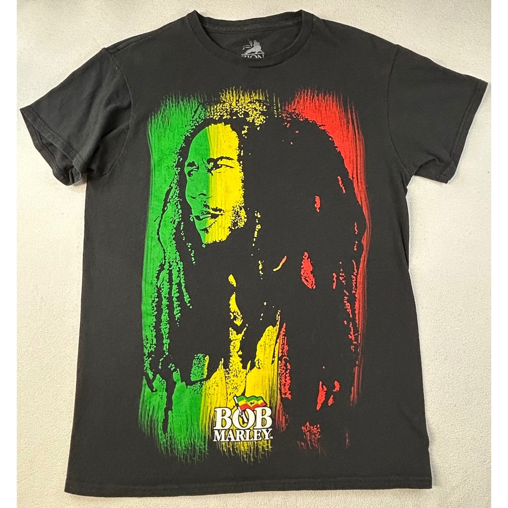 Zion Rootswear Bob Marley T Shirt Mens Small Black Rasta Reggae Graphic Tee